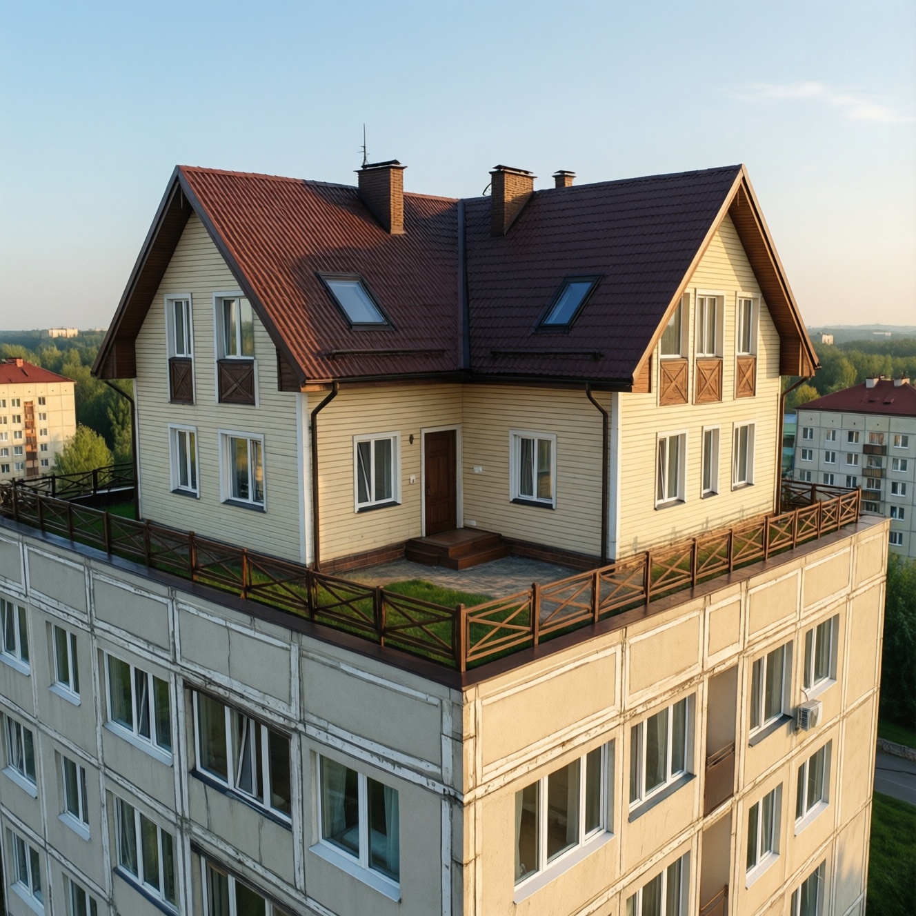 Дом на крыше многоэтажки в Гродно: что находится внутри и законно ли жильё